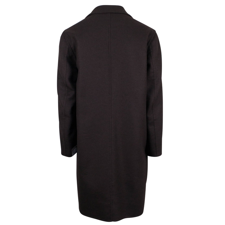 Brown Wool Blend Full Length Slim Fit Coat