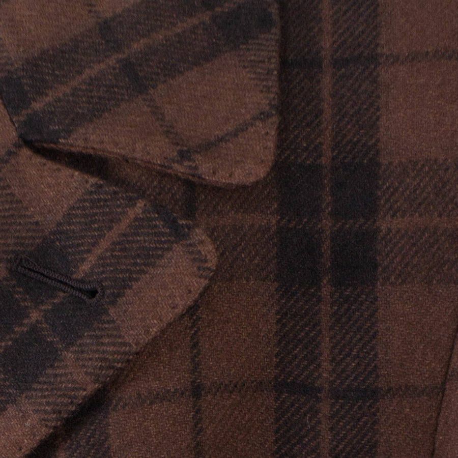 Brown Cashmere Double Breasted Full Length Slim Fit Coat