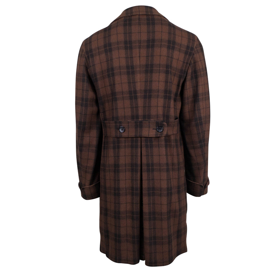 Brown Cashmere Double Breasted Full Length Slim Fit Coat