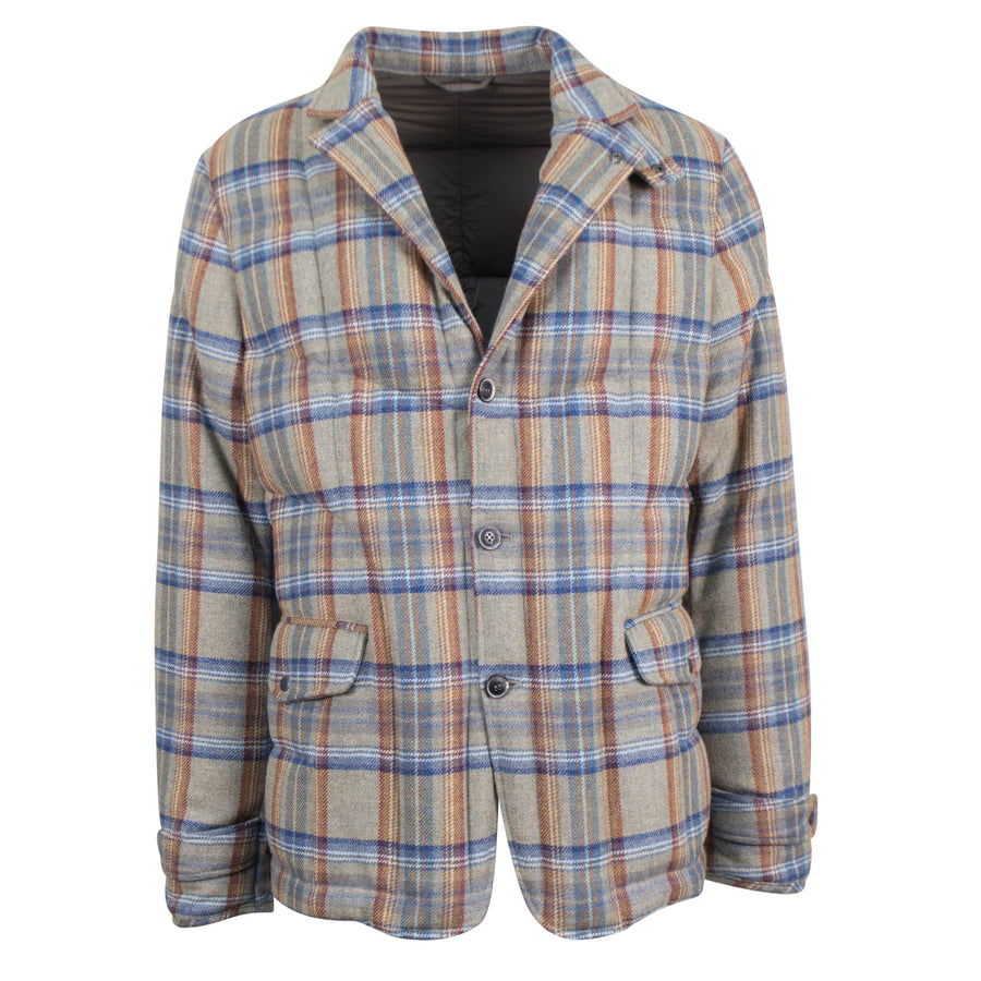 Multi-Color Wool Down Filled Puffer Jacket