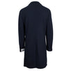 Blue Twill Cashmere Full Length Slim Fit Coat