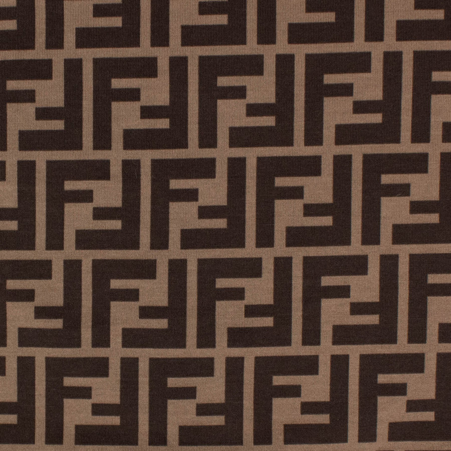 Fendi Mania Logo Graphic T-Shirt - Brown / Yellow