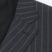 Pin Striped Wool 2 Button Classic Fit Suit - Black