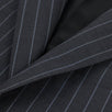 Pin Striped Wool 2 Button Classic Fit Suit - Black