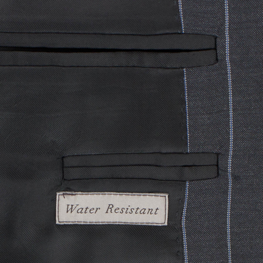 Pin Striped Wool 2 Button Classic Fit Suit - Black