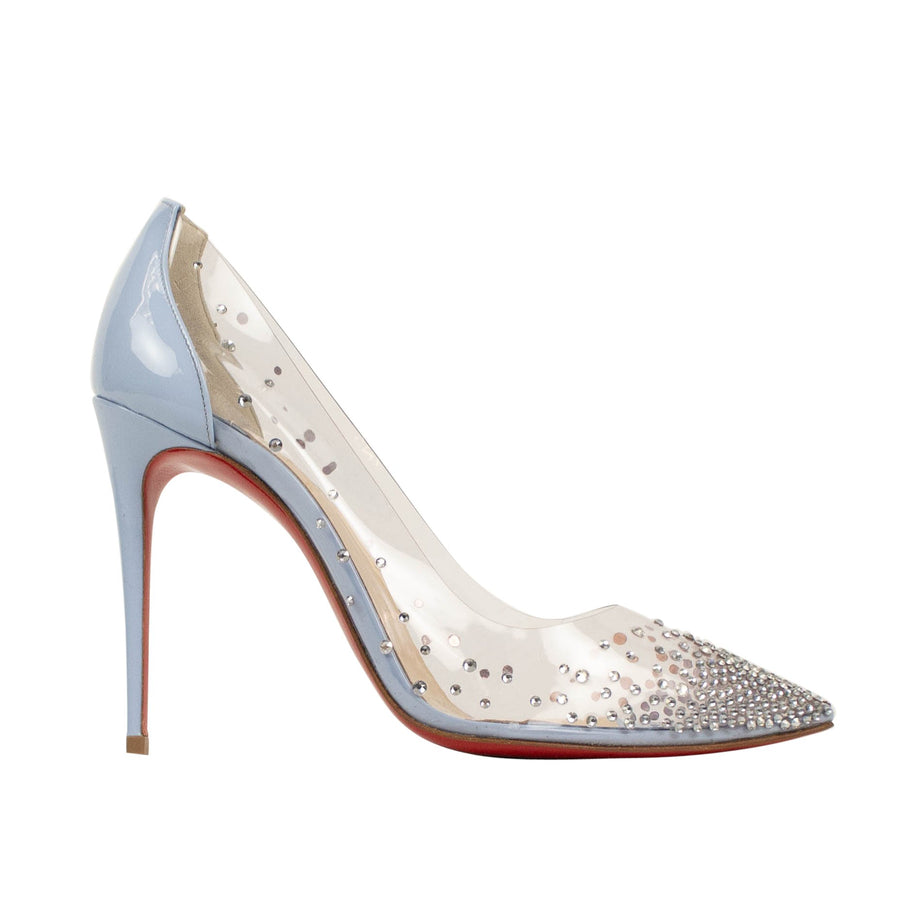 Degrastrass Pvc 100mm Crystal Pumps - Clear / Powder Blue