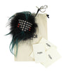 Fur Studded Handbag Charm - Black / Green