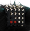 Fur Studded Handbag Charm - Black / Green