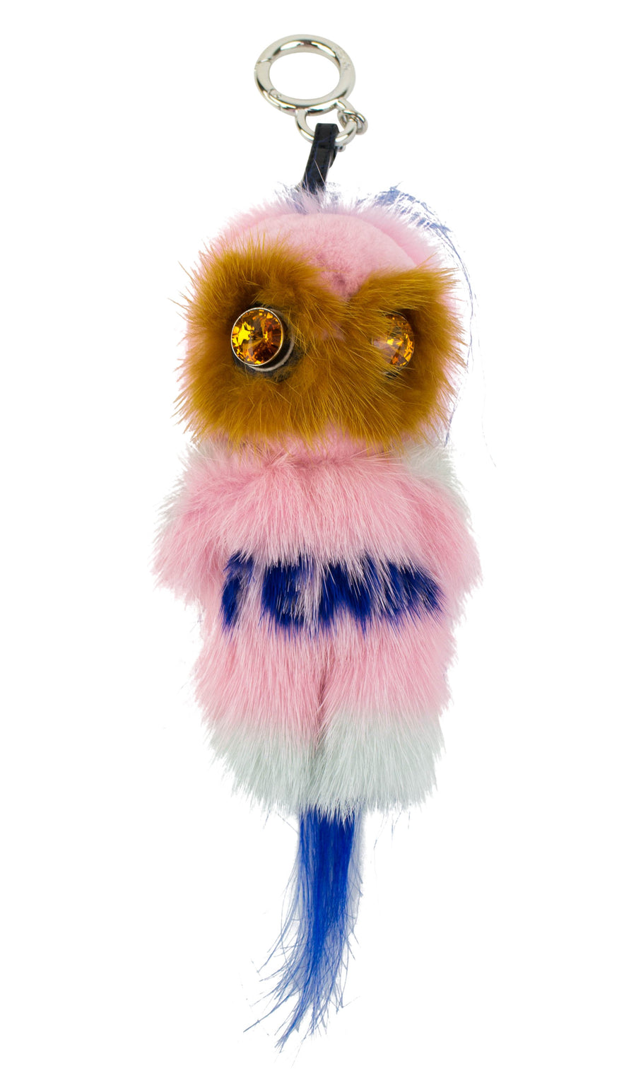 Mink and Goat Fur Micro Monster Handbag Charm - Pink