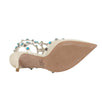 Rockstud Rolling Turquoise Stone Pumps - White