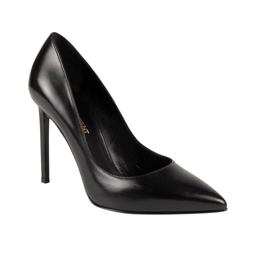 Leather Tripon Point Toe Pump - Black