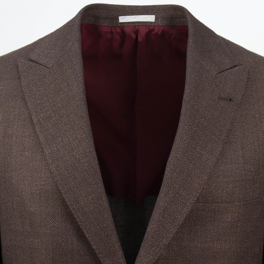 Wool Blend 2 Button Sport Coat - Brown
