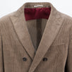 Cashmere Blend Corduroy Double Breasted Sport Coat - Brown
