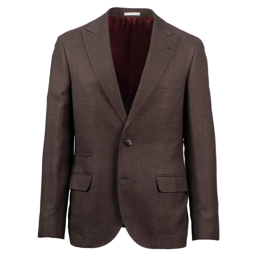 Wool Blend 2 Button Sport Coat - Brown