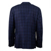 Checked Cashmere Blend Double Breasted Sport Coat - Blue