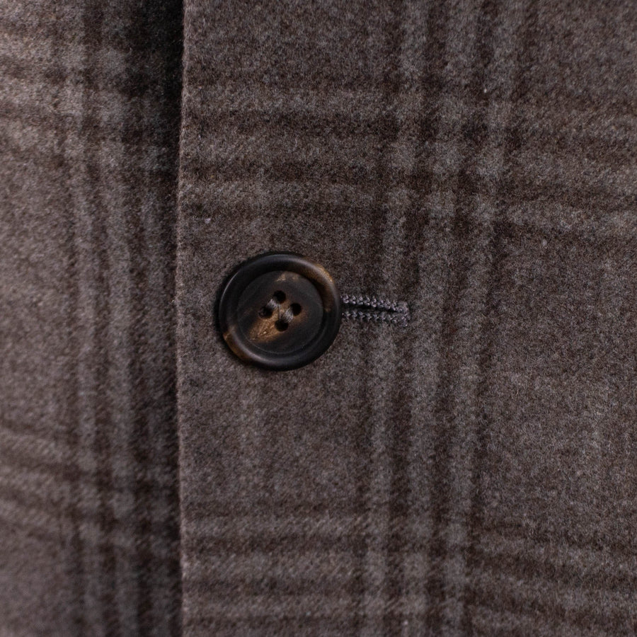 Plaid Cashmere Blend 3/2 Button Sport Coat - Brown