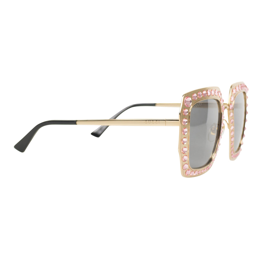 Crystal Encrusted Oversized Square Sunglasses