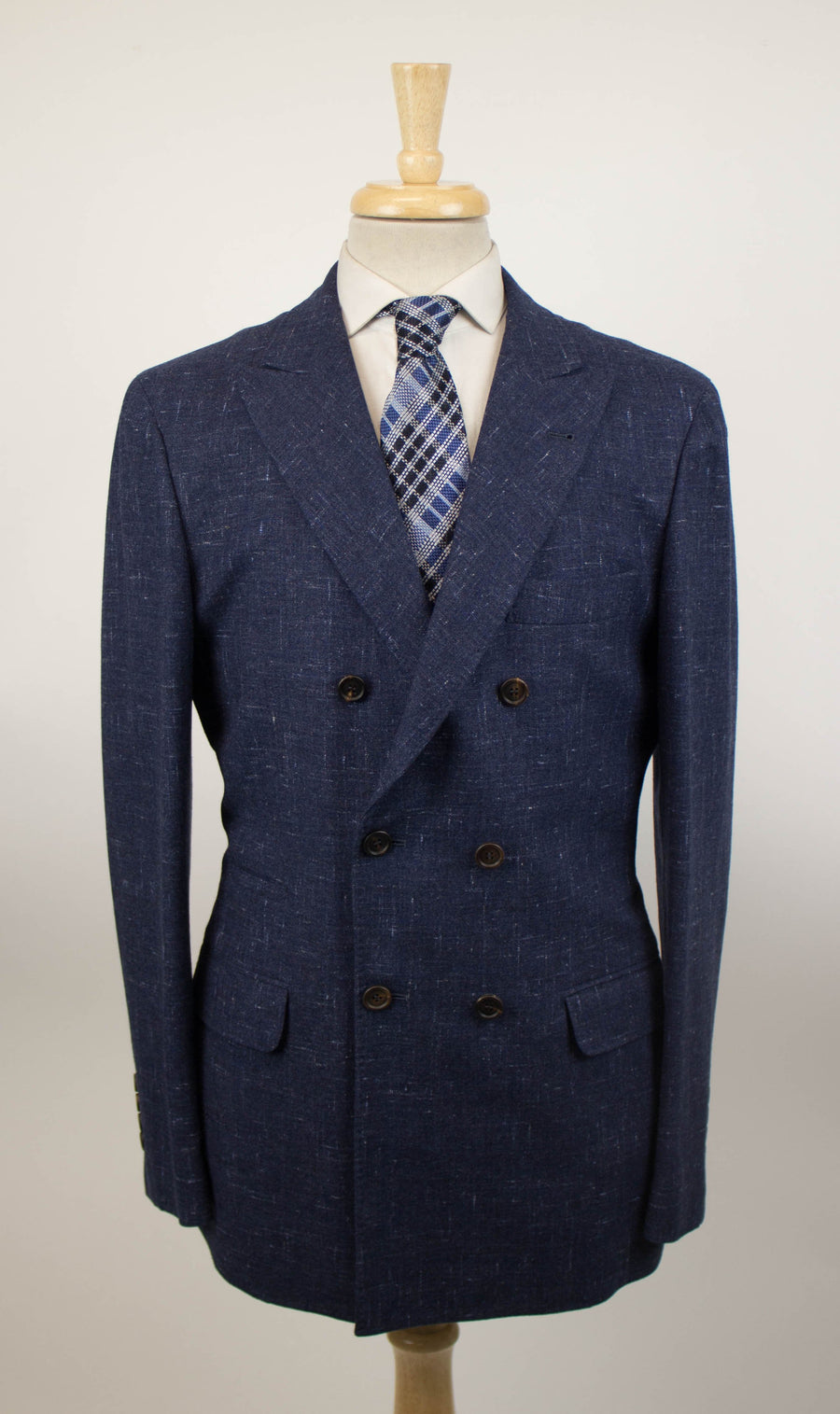 Cashmere Blend Double Breasted Sport Coat - Blue