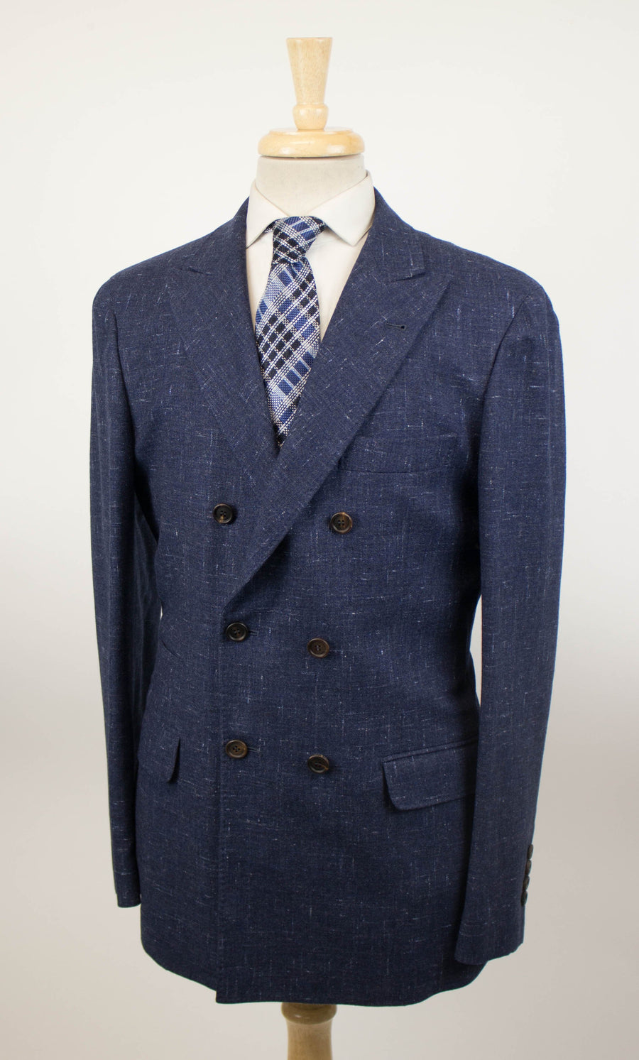 Cashmere Blend Double Breasted Sport Coat - Blue