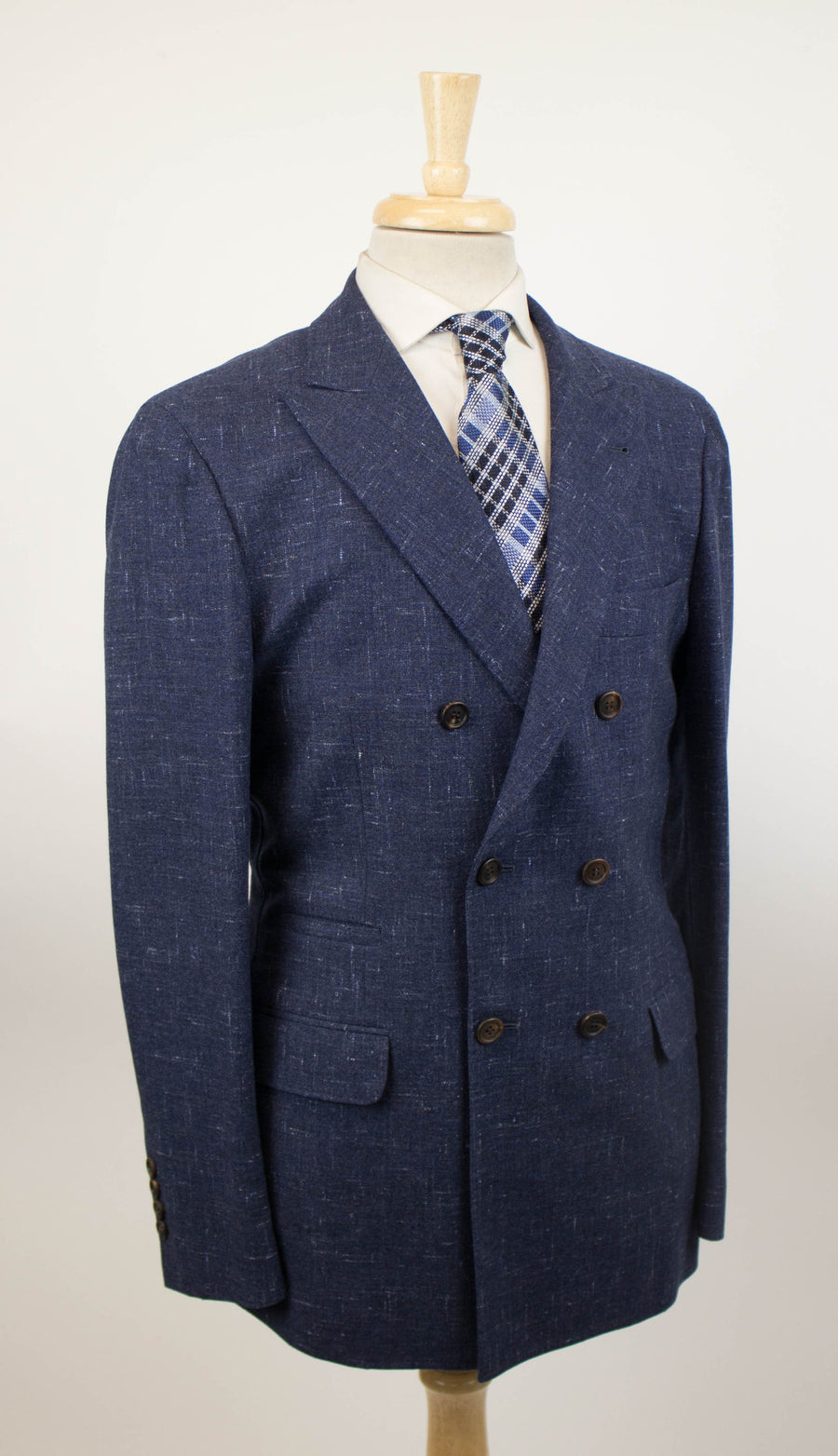 Cashmere Blend Double Breasted Sport Coat - Blue