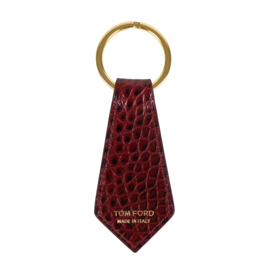 Alligator Leather Key Chain - Rubino Red