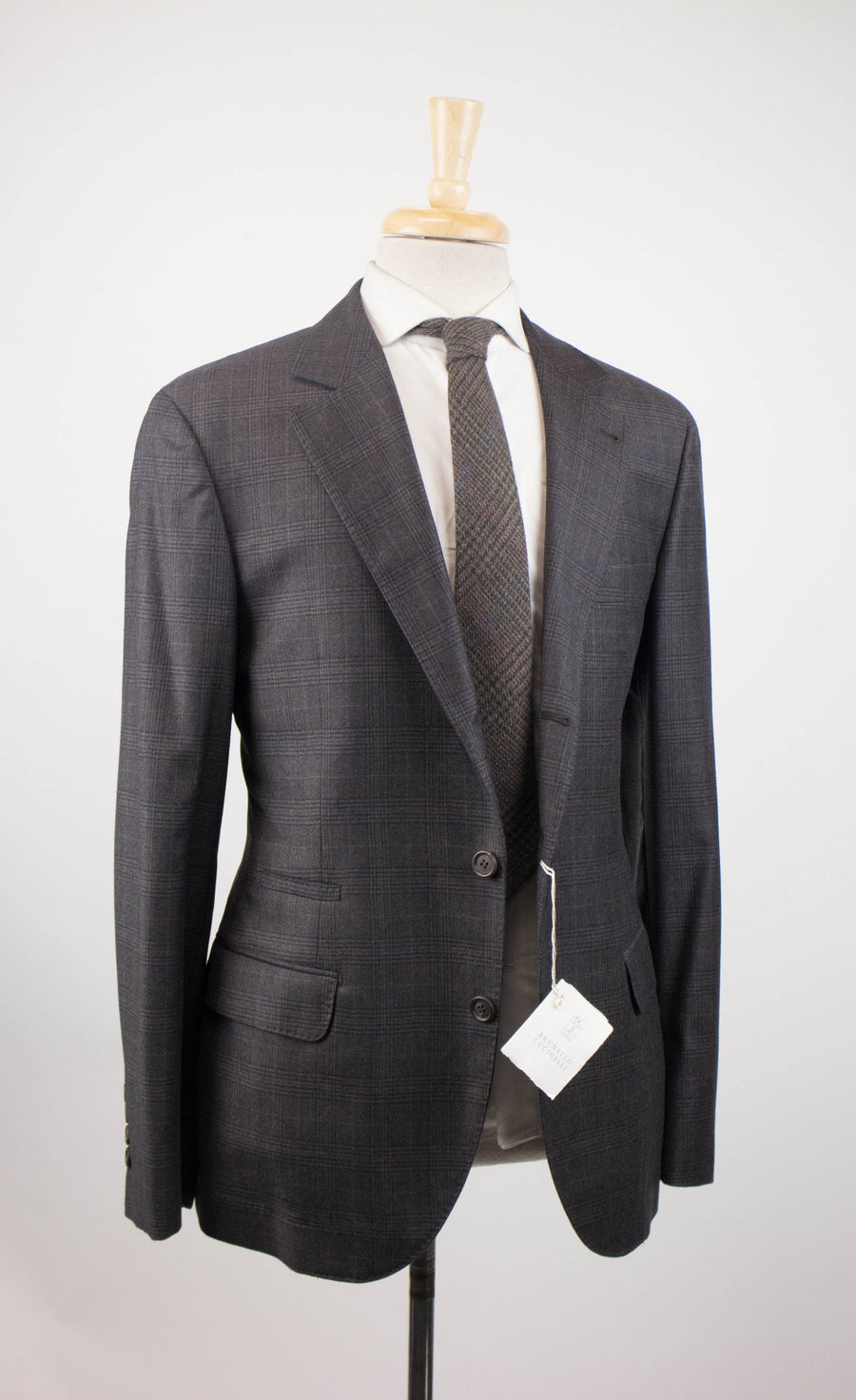 Plaid Wool 3/2 Button Sport Coat - Brown
