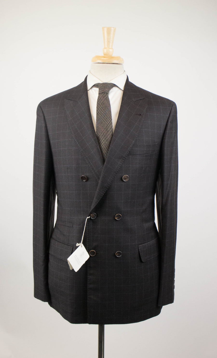 Graph Check Wool Double Breasted Sport Coat - Brown