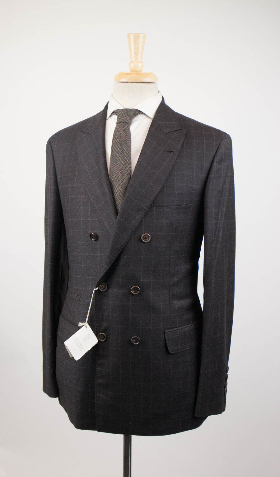 Graph Check Wool Double Breasted Sport Coat - Brown