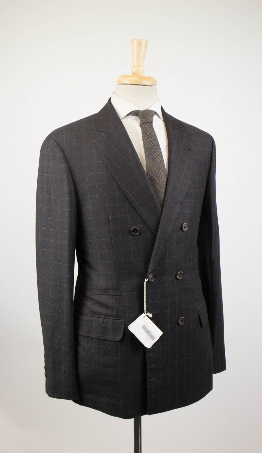 Graph Check Wool Double Breasted Sport Coat - Brown