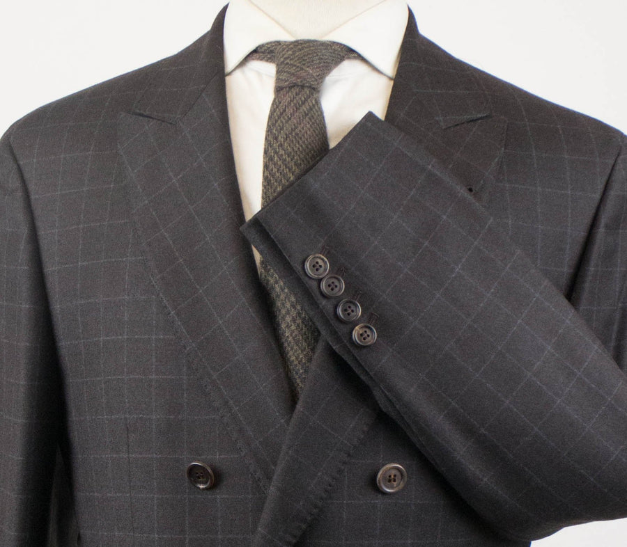 Graph Check Wool Double Breasted Sport Coat - Brown