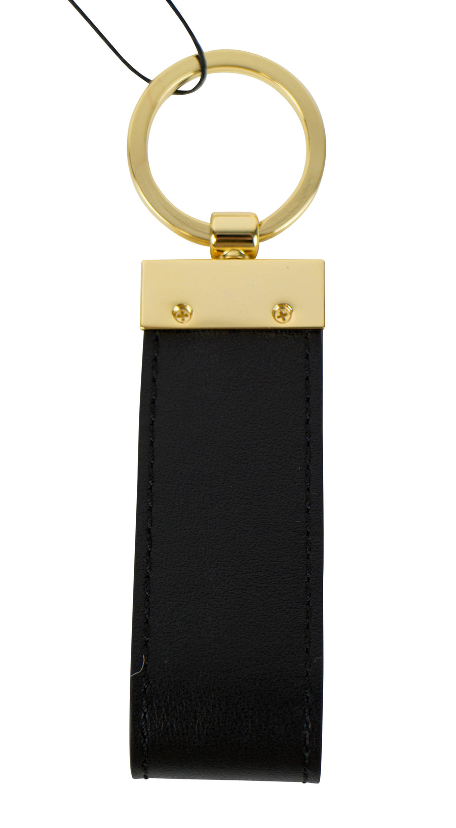 Leather Lion Head Key Ring - Black