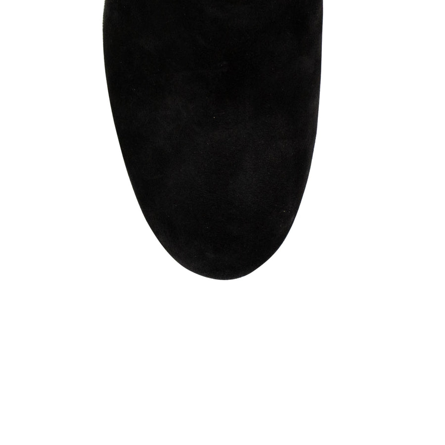 Suzi Folk 85mm Velour Boots Heels - Black