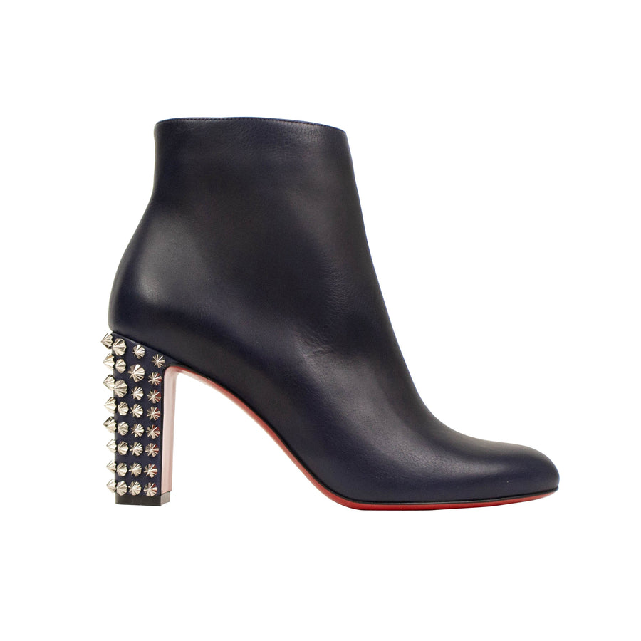 'Suzi Folk' 85mm Boots Heels - Navy