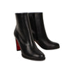 'Adox' 85mm Leather Boots Heels - Black