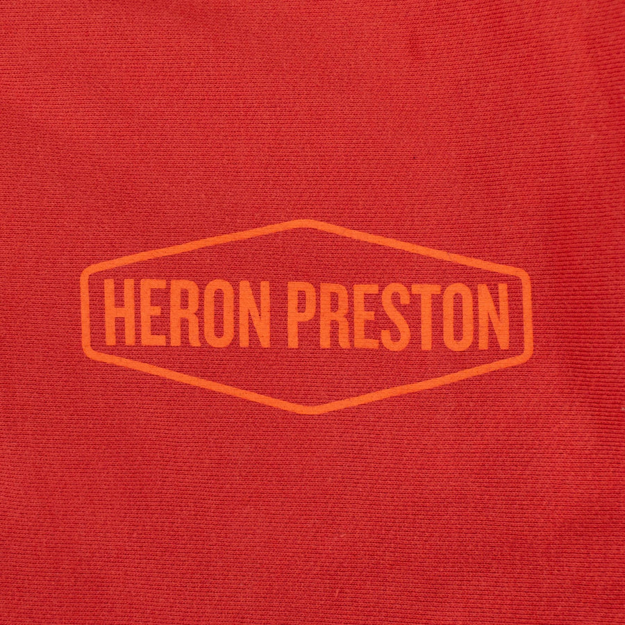 Contrast Trim Logo Zip Hoodie - Red