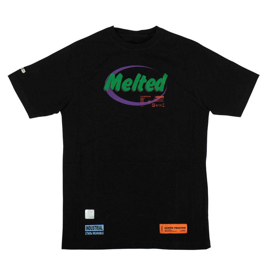 Melted Short Sleeves T-Shirt - Black