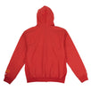 Chest Print Logo Zip-Up Hoodie - Red