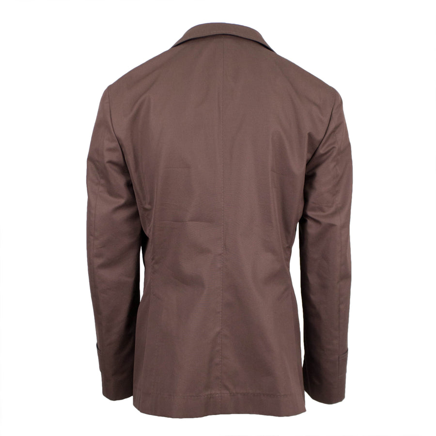 BRUNELLO CUCINELLI Brown Cotton-Silk Peacoat Jacket