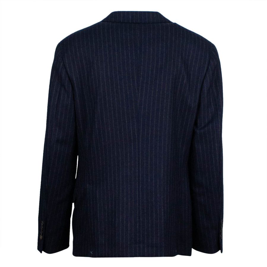 Pin Striped Cashmere Blend 3/2 Button Sport Coat - Blue