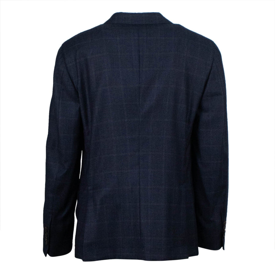 Windowpane Wool 3/2 Button Sport Coat - Blue