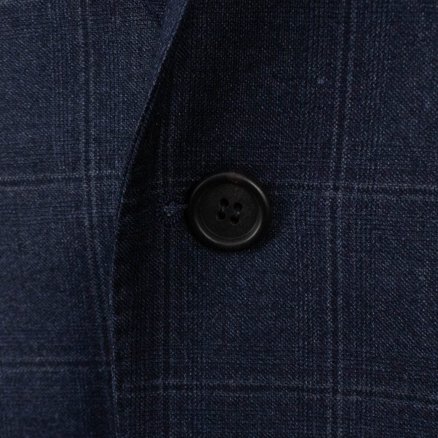 Windowpane Wool 3/2 Button Sport Coat - Blue