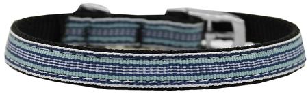 Preppy Stripes Nylon Dog Collar With Classic Buckles 3-8