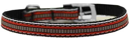 Preppy Stripes Nylon Dog Collar With Classic Buckles 3-8