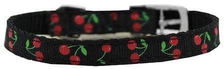 Cherries Nylon Dog Collar With Classic Buckle 3-8