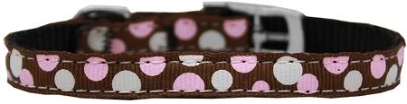 Confetti Dots Nylon Dog Collar With Classic Buckle 3-8