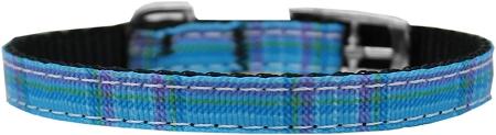 Plaid Nylon Dog Collar With Classic Buckle 3-8