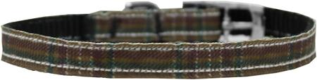 Plaid Nylon Dog Collar With Classic Buckle 3-8