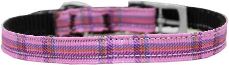 Plaid Nylon Dog Collar With Classic Buckle 3-8