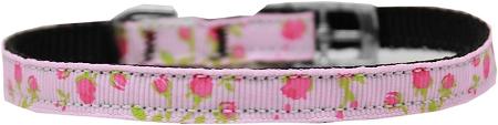 Roses Nylon Dog Collar With Classic Buckle 3-8
