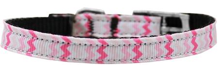 Sweet Chevrons Nylon Dog Collar With Classic Buckle 3-8